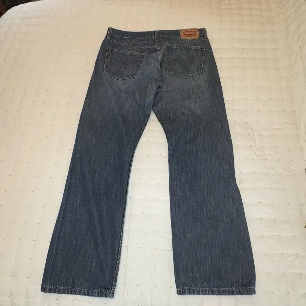 Levi's 514 Slim Straight Men's Jeans 34x30 Blue Denim Mid Rise Straight Leg